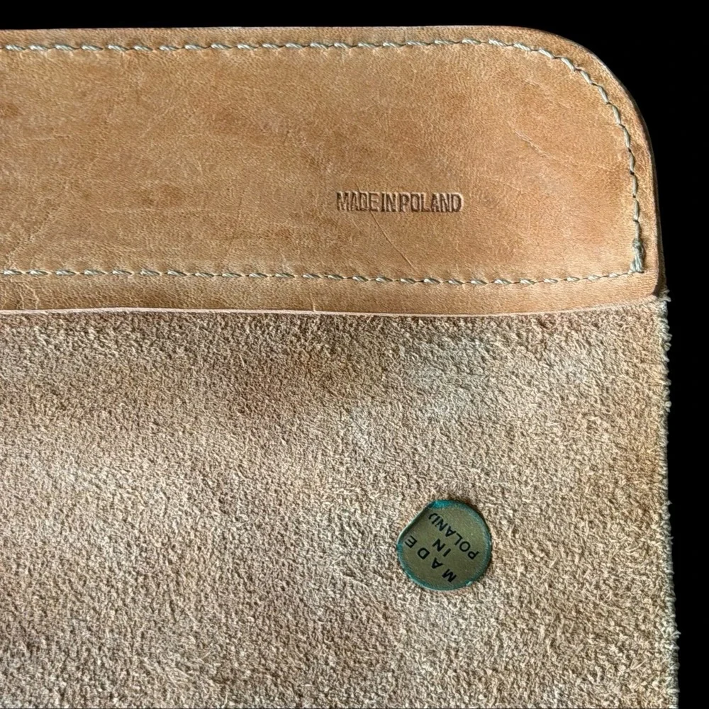 Vintage Genuine Leather Portfolio Document Case Made in Poland Patina Timeworn